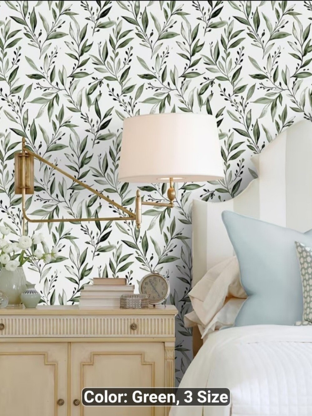 New 2 Rolls Green Botanical Leaf Peel and Stick Wallpaper #1468-1221